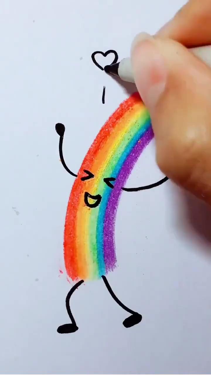 How to draw rainbow step by step - cute easy drawings | drawing hacks