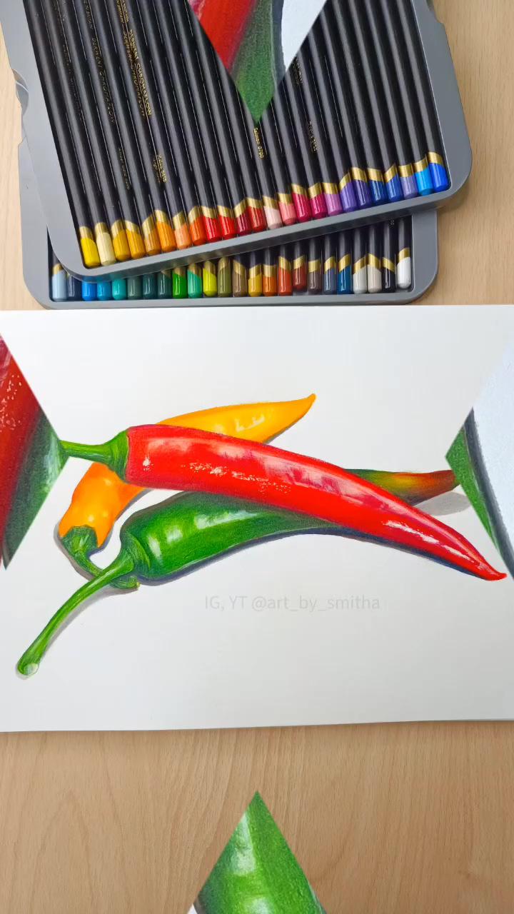 How to draw realistic colored pencil drawings, tips and techniques for beginners | realistic oil pastels drawing of a watermelon
