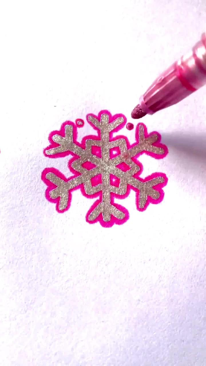 How to drawing snowflake | handwritten jam label design, hand lettering alphabet, bullet journal cover page, paint palette to art