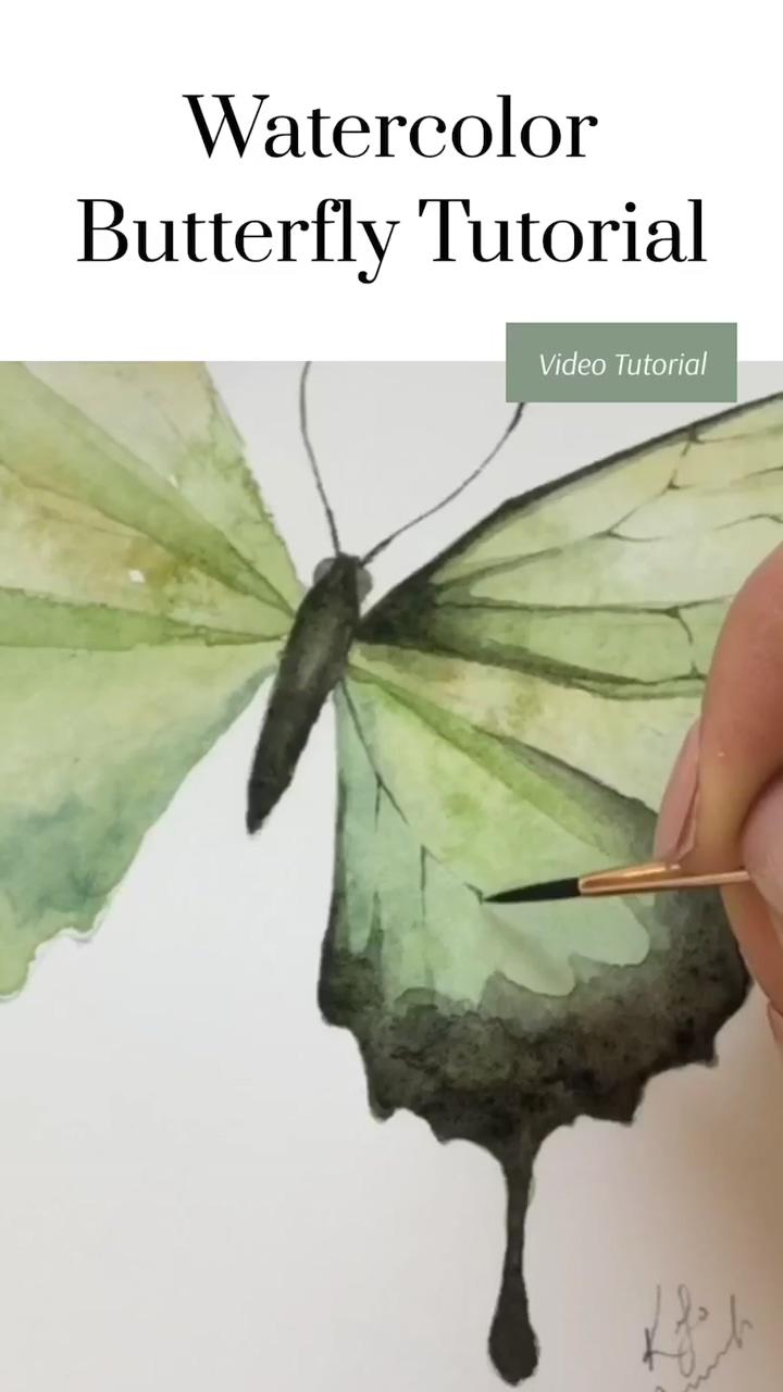 How to watercolor butterfly tutorial; watercolor flowers tutorial