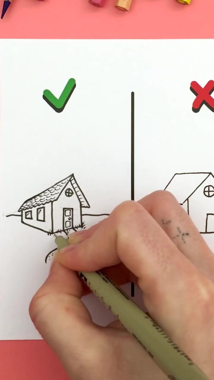 I draw a house in perspective very easily | adorable drawings