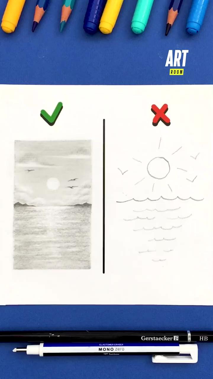 I draw a view of the sea | i show you how to use tape in your drawings