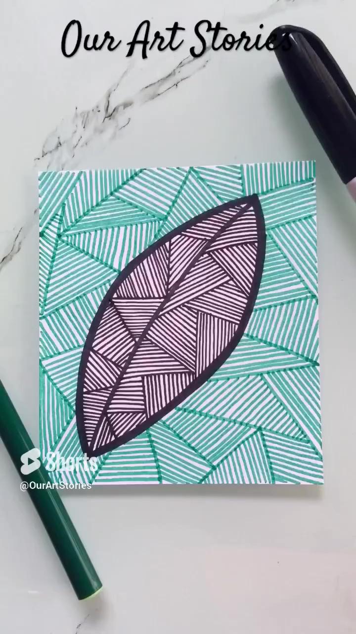 Leaf zentangle. #zentangleart #leaf #satisfyingart #zentangle | step by step pattern with me