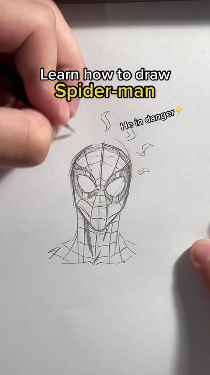 Learn how to draw spiderman; cool pencil drawings