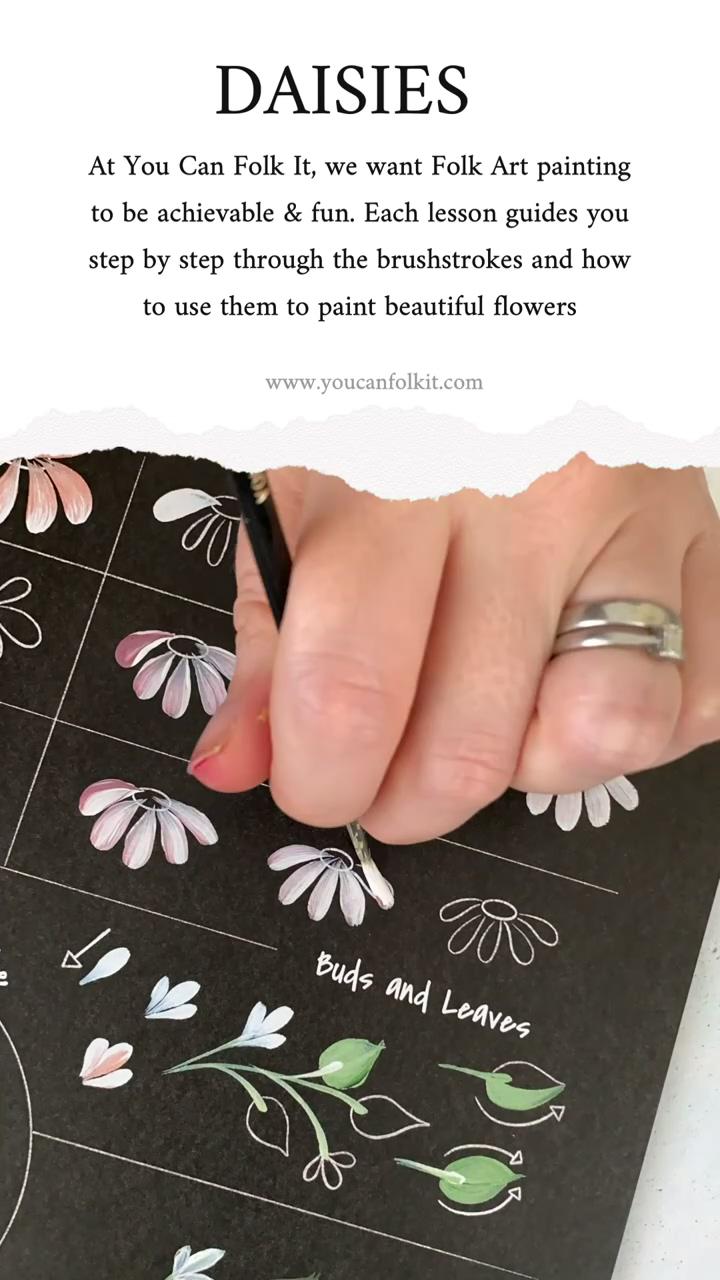 Learn to paint daisies with you can folk it; emsansonee