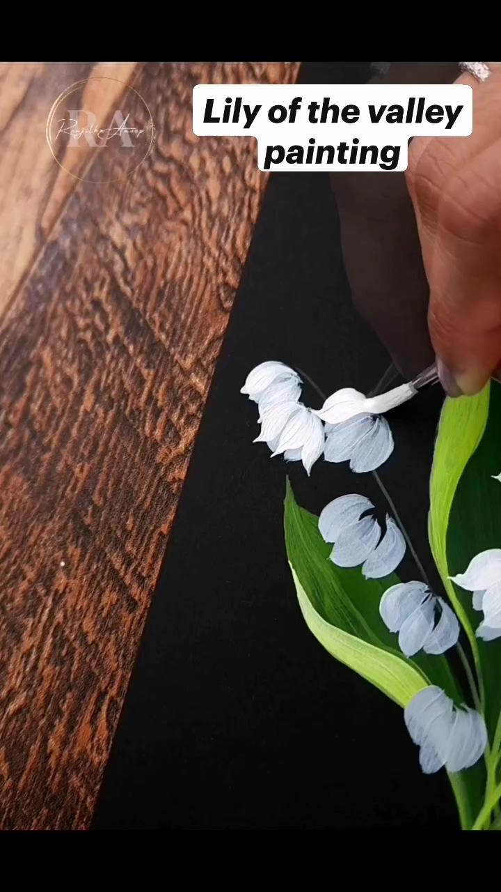 Lily of the valley painting acrylic painting; easy plumeria flower onestroke painting
