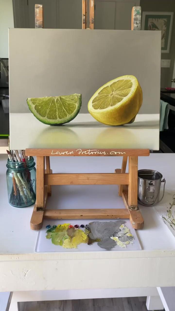 Lime and lemon, oil painting demo | a quirky duck table with an easy procedure