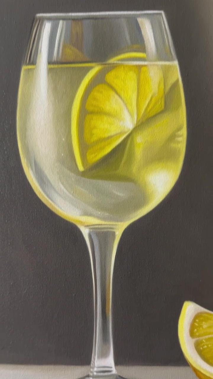 Limoncello spritzer, original oil painting | learn to color match and paint a vase of flowers