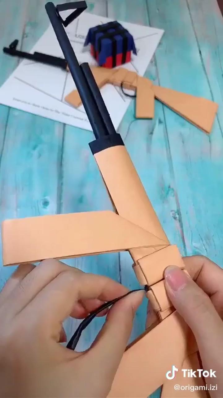 Origami paper. paper gun. boys like it. easy | craft ideas adults - home diy crafts