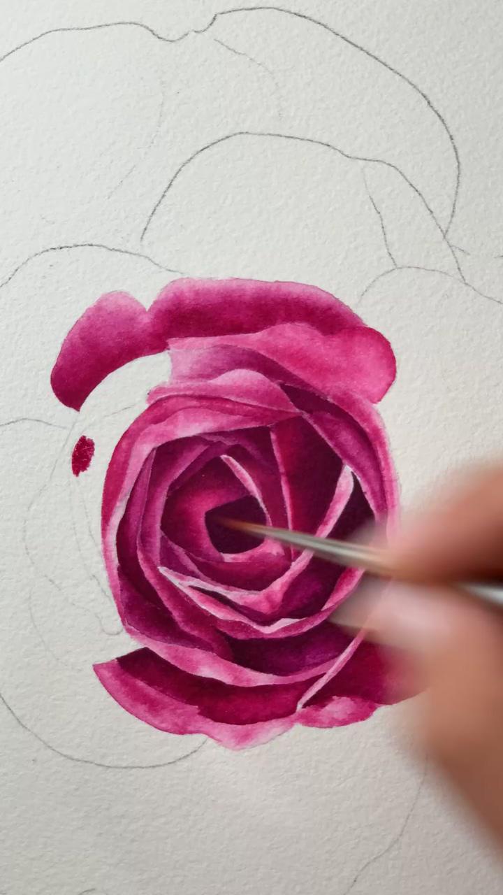 Paint a yellow rose with a tri-wedge brush; floral painting videos
