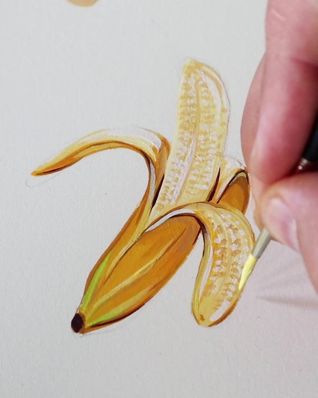 painting a banana by philip boelter; fruit painting