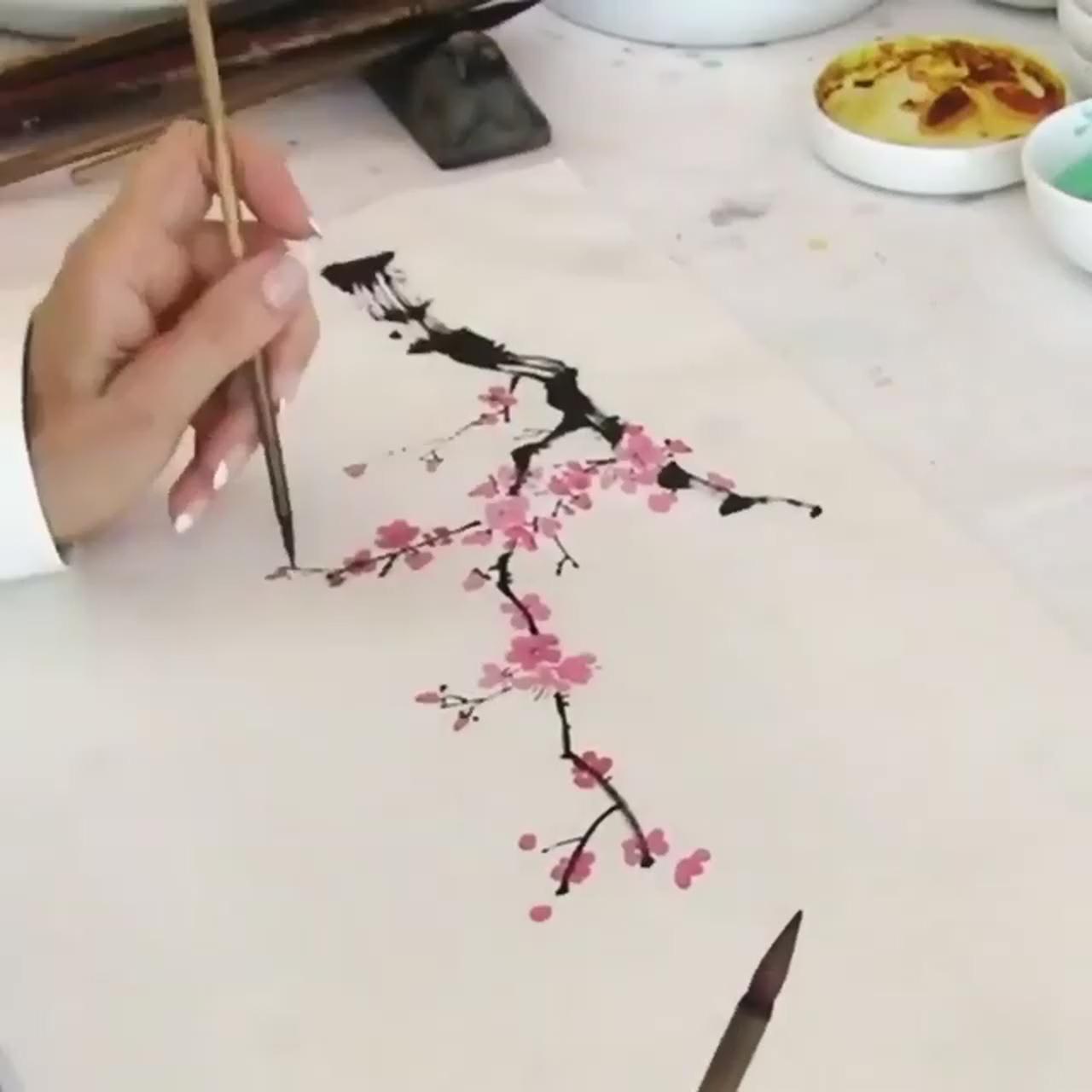 Painting the plum; chinese painting flowers