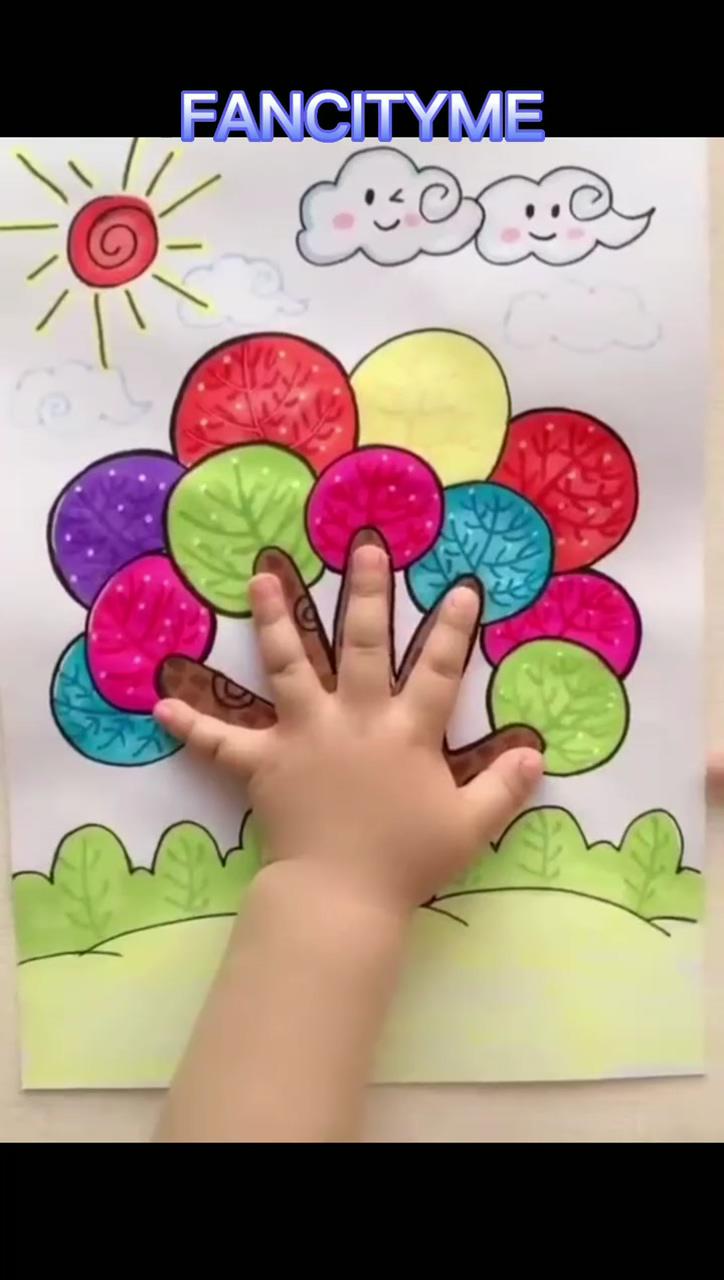 Palm painting in an easy way. keep kid engaged with this super fun and easy painting activity | hand art kids
