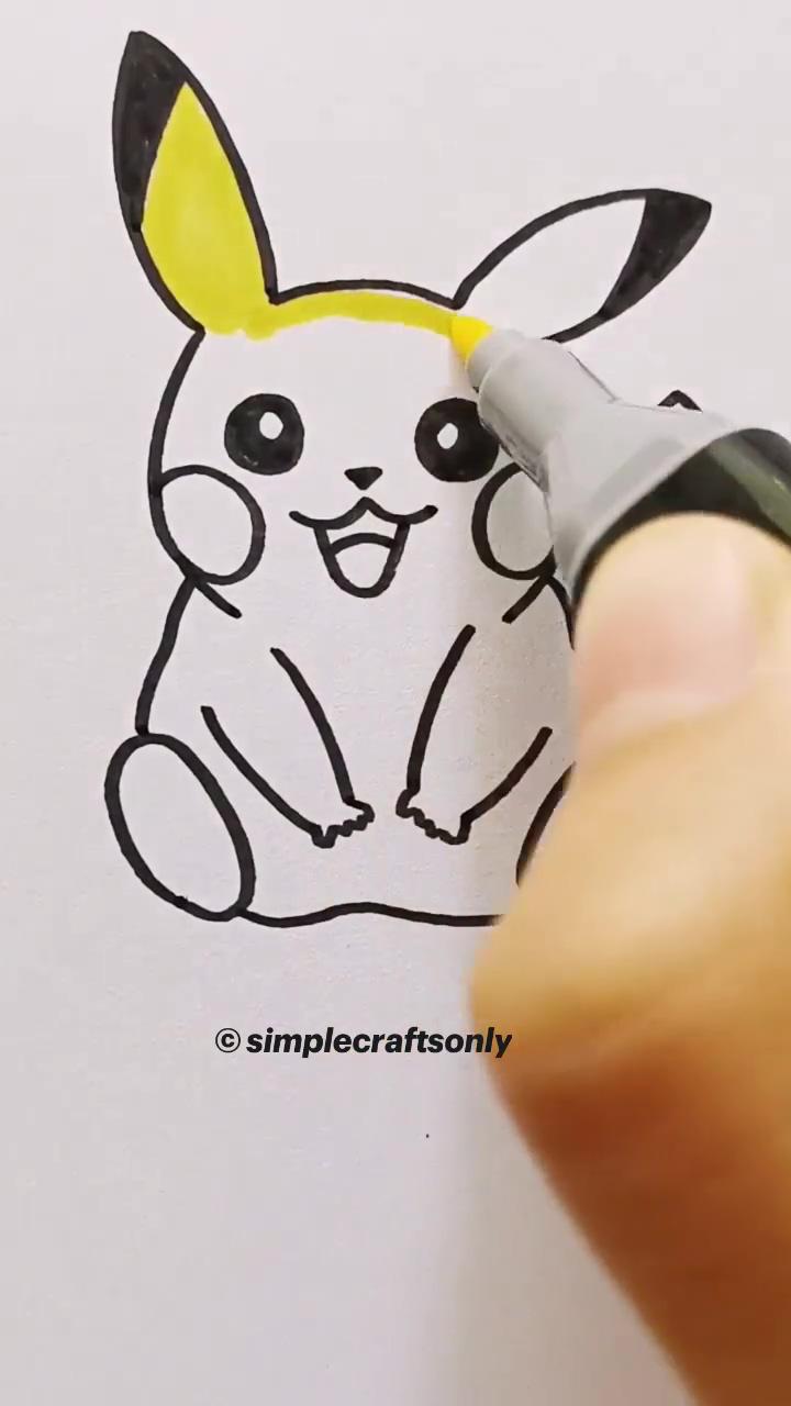 Pikachu drawing; drawing
