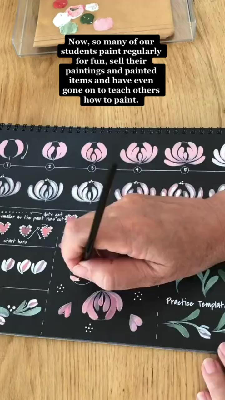 Practice everyday when you are learning to paint; rose painting using gouache paints 