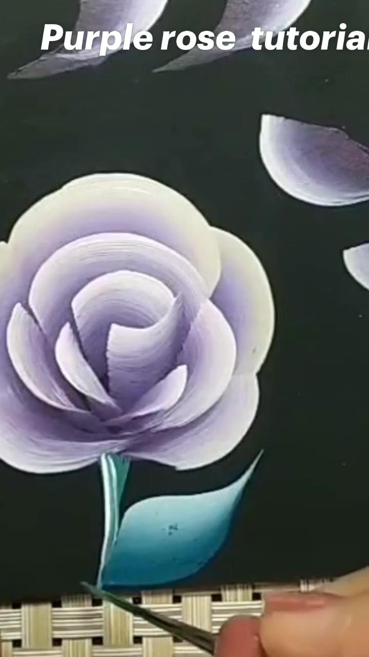 Purple rose tutorial; how to draw beautiful lotus flowers with artbeek acrylic