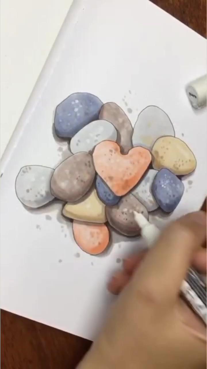 Realistic painting with ohuhu markers; easy cute drawings ideas