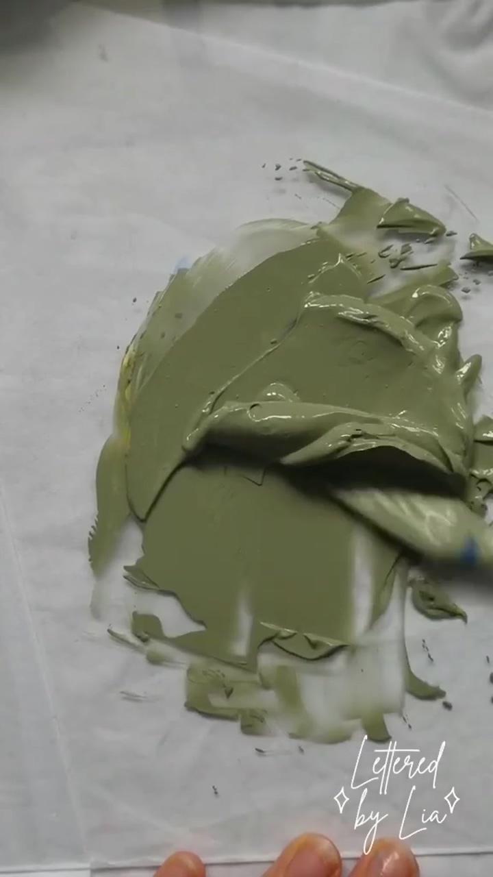 Sage green paintmixing tutorial; how to draw clouds