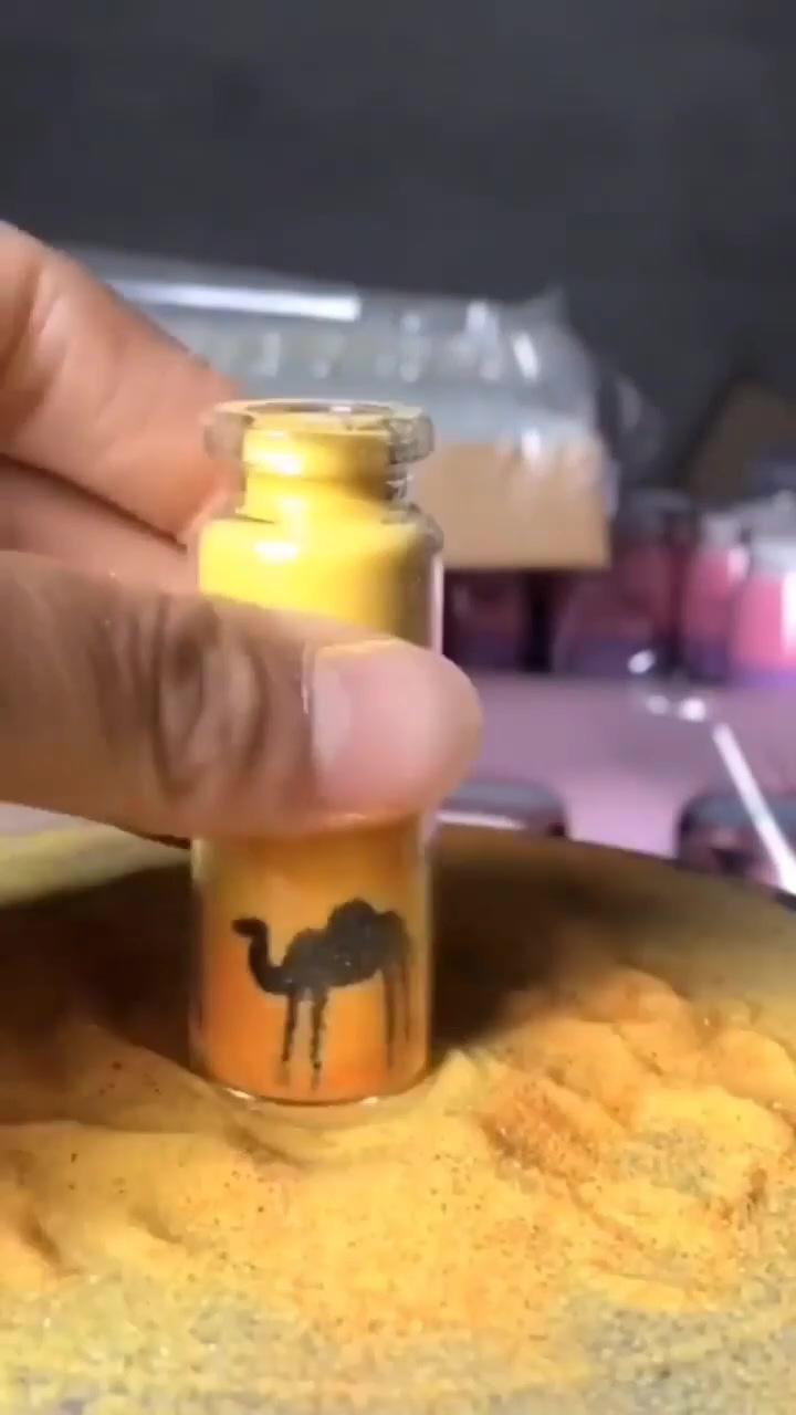 Sand art in tiny bottle; fun easy crafts