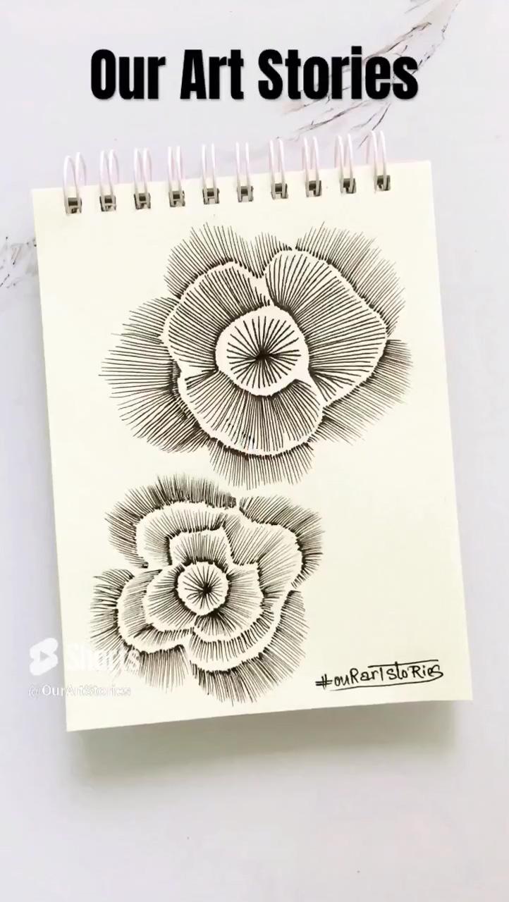 Satisfying flower drawing. #flower #rose #satisfyingart #relaxingart; zentangle flowers