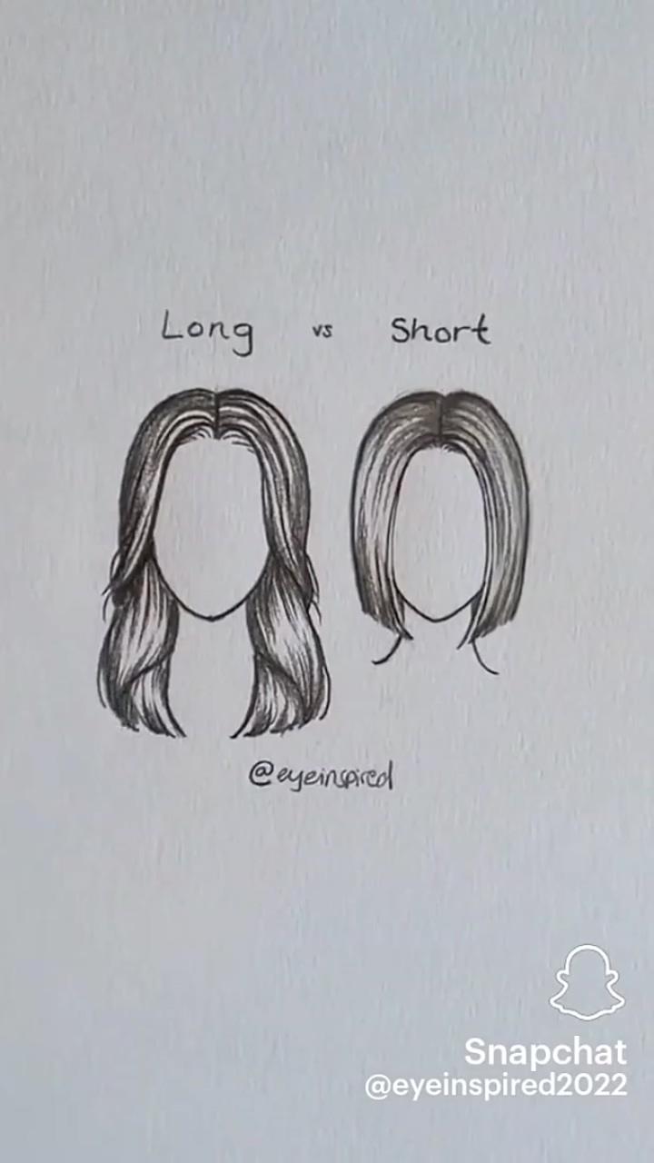 Short or long | easy hair drawings