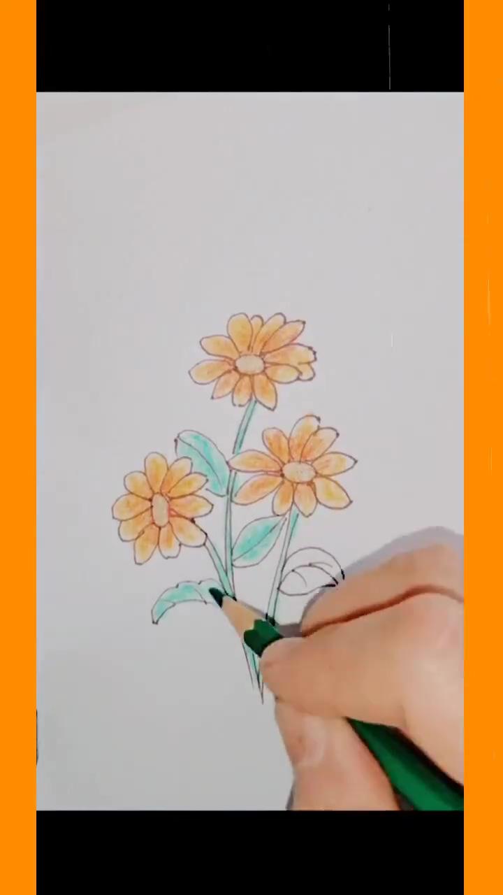 Simple and easy flowers drawings; how to draw a sketch in less than 10 minutes