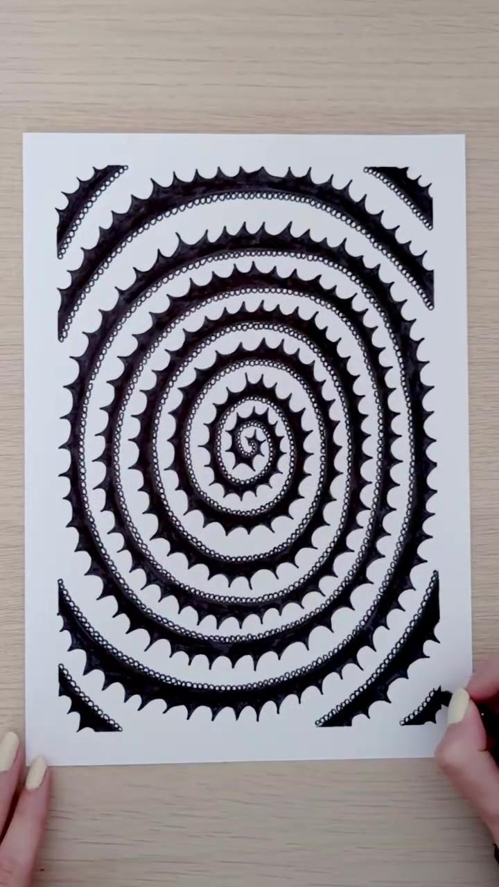 Spiral art idea | bamboo hack with gel pen