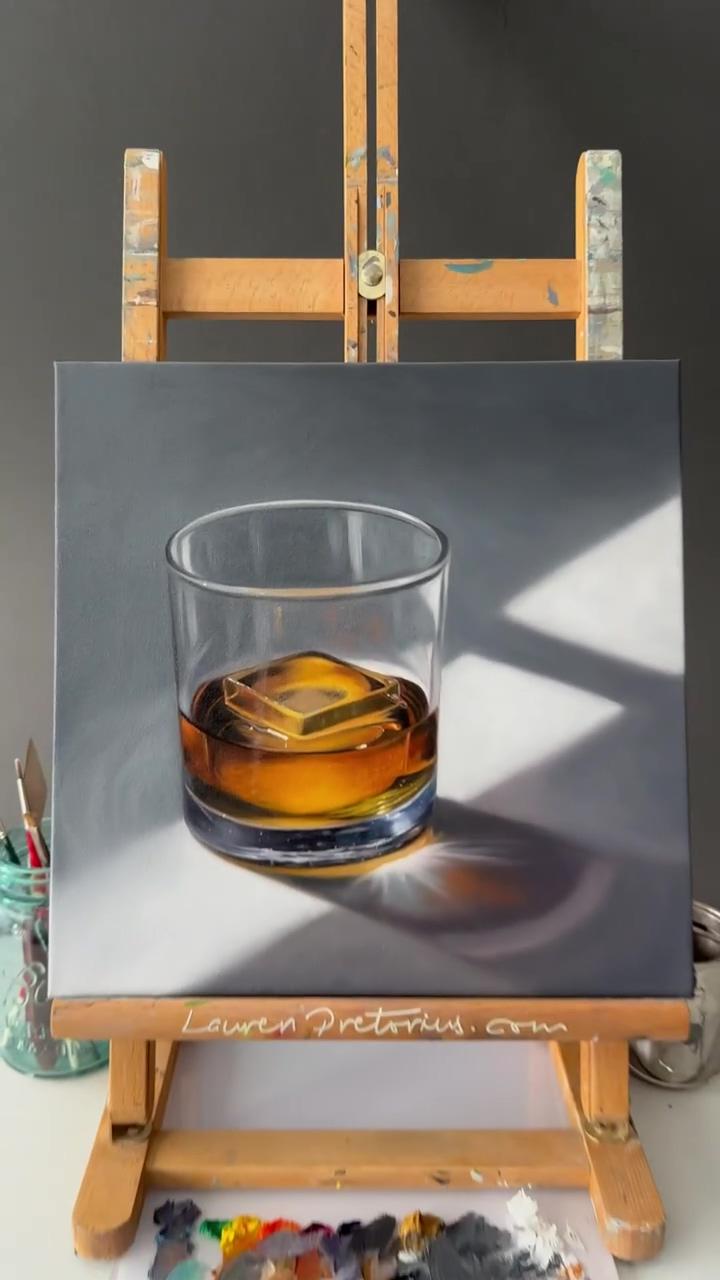 Tennessee whiskey original oil painting | cantaloupe melon, oil painting demo