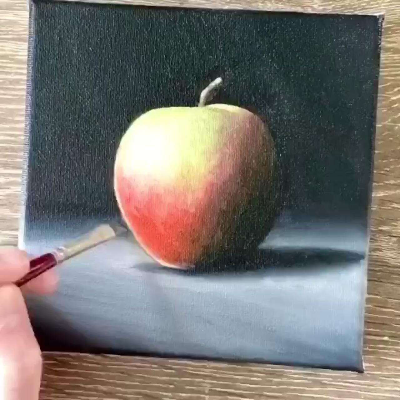 Trying out my new winsor and newton oil paints with an apple study | art tutorials acrylic