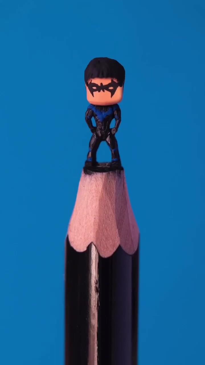 Watch a pencil transform into nightwing before your eyes by: salavat. fi stand | beautiful wax stamps