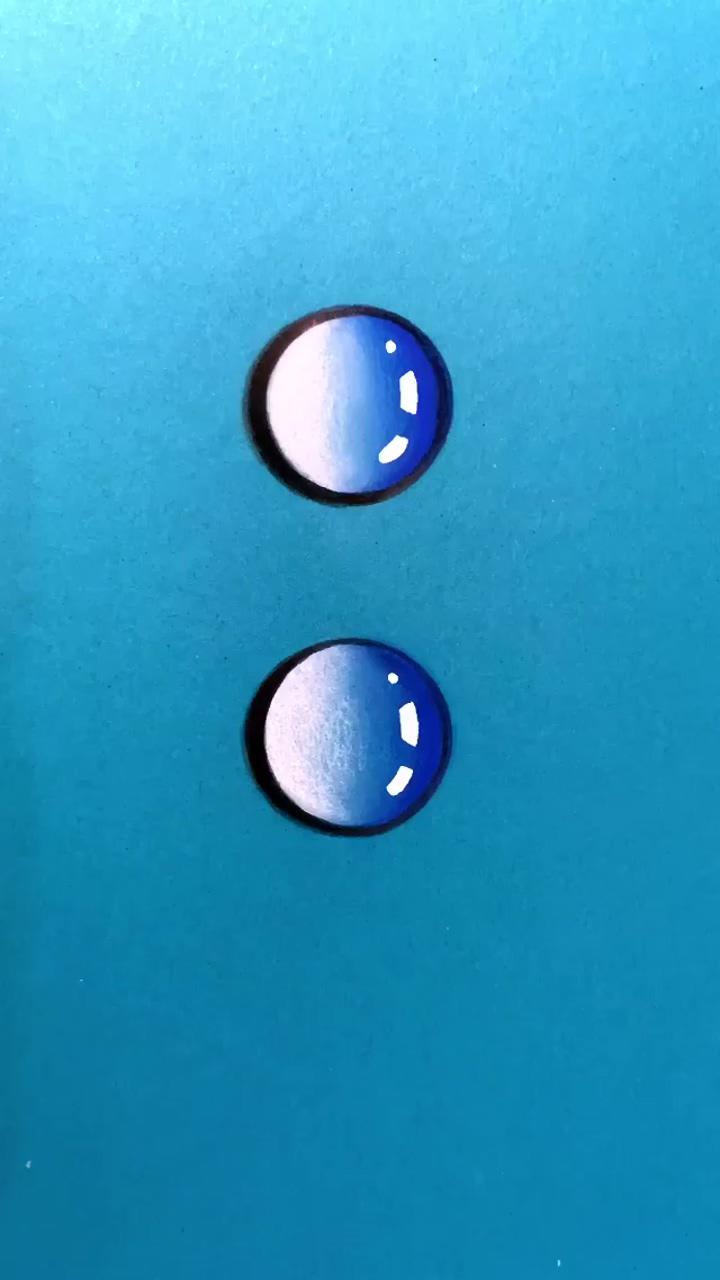 Water drop drawing; bubble drawing