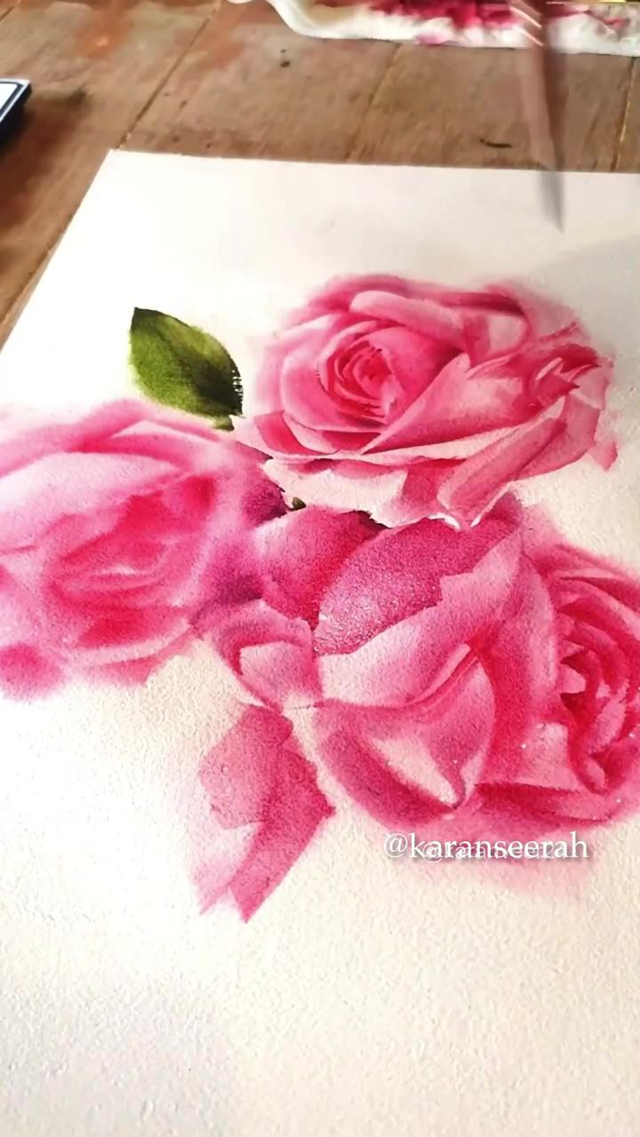 Watercolor flower, watercolor tutorial, watercolor flower; pink floral bouquet
