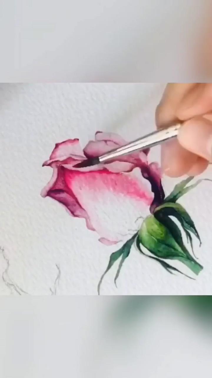 Watercolor flowers tutorial; diy watercolor painting