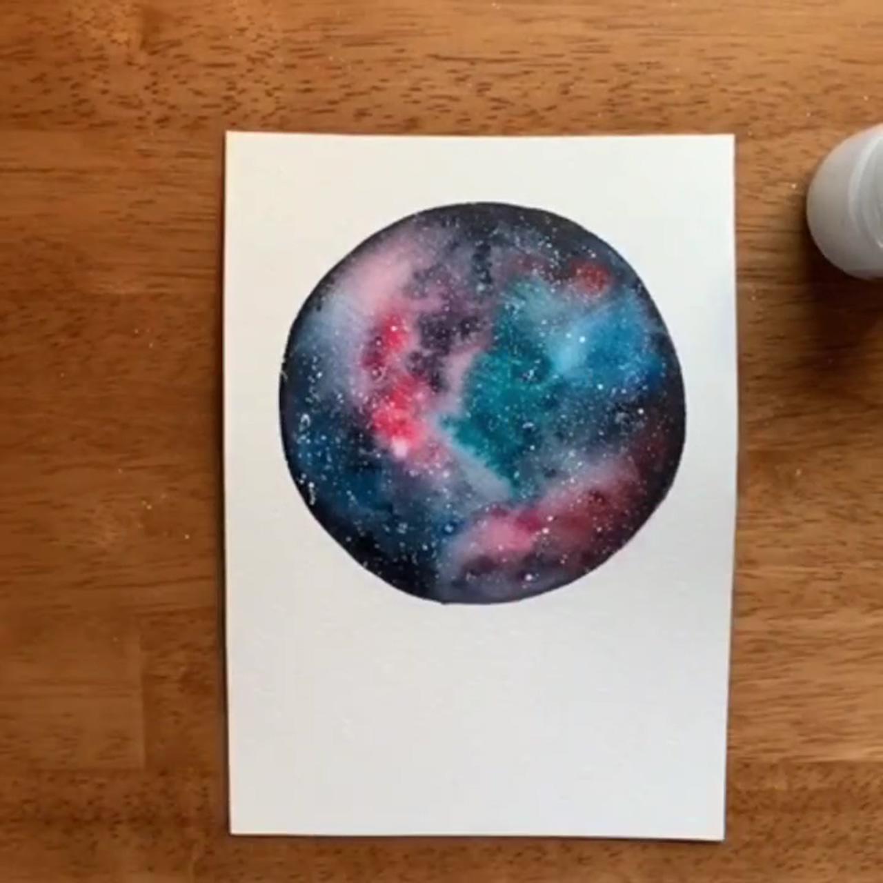 Watercolor galaxy techniques | watercolor night sky