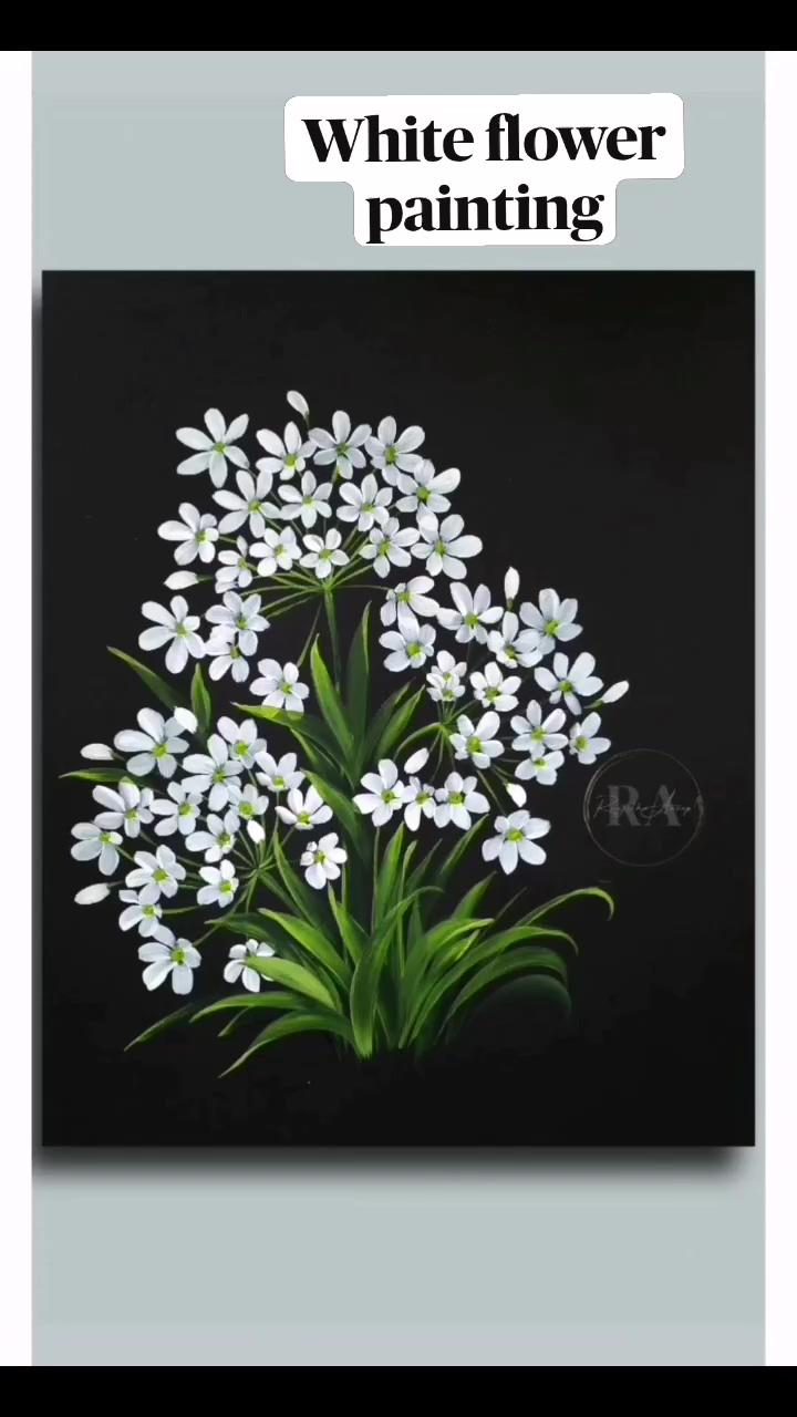 White flower painting acrylic painting flowers; handpainted pichwai saree lotus painting