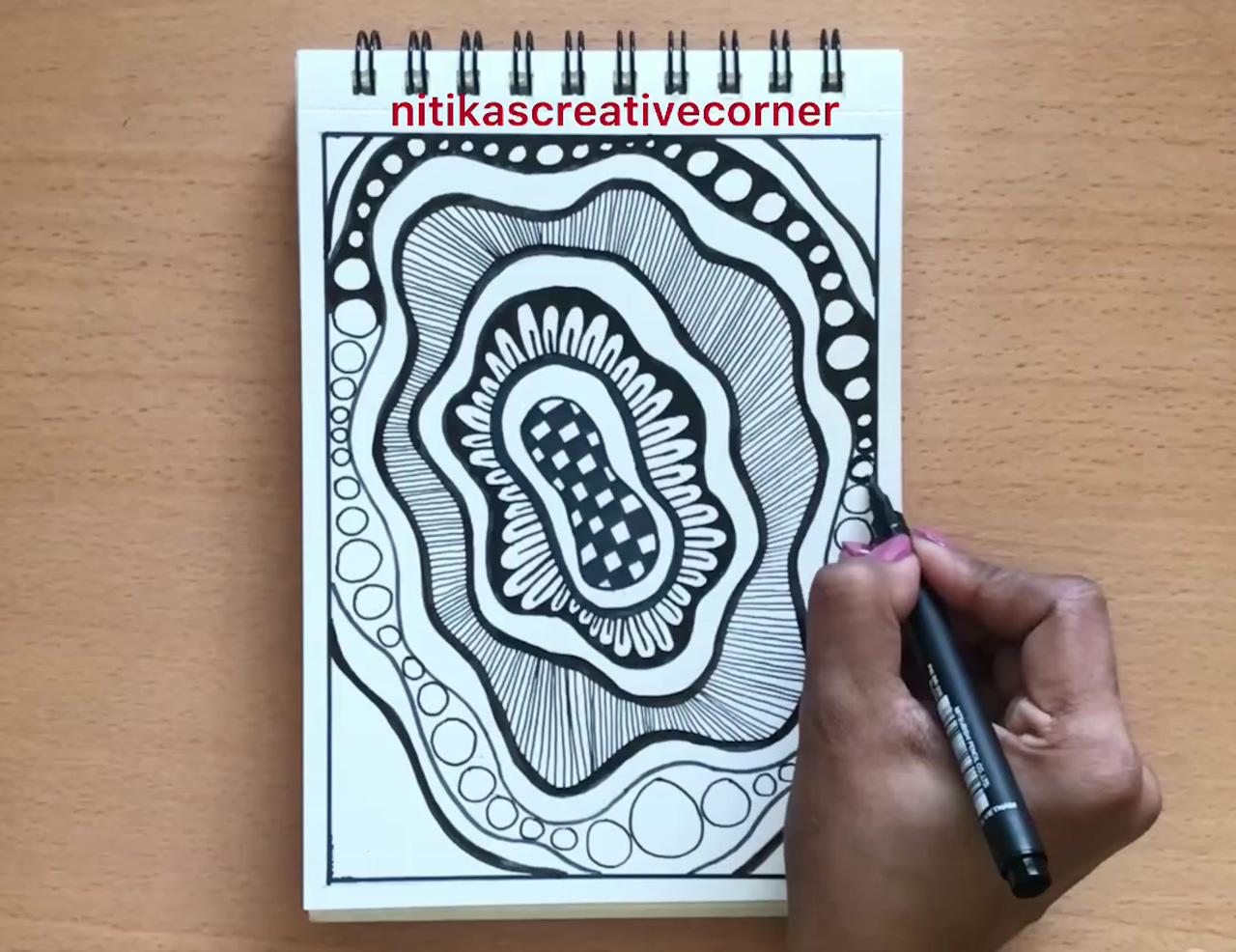 Zentangle art/ relaxing art/ easy art/ art tutorial/ pen art; zen doodle art