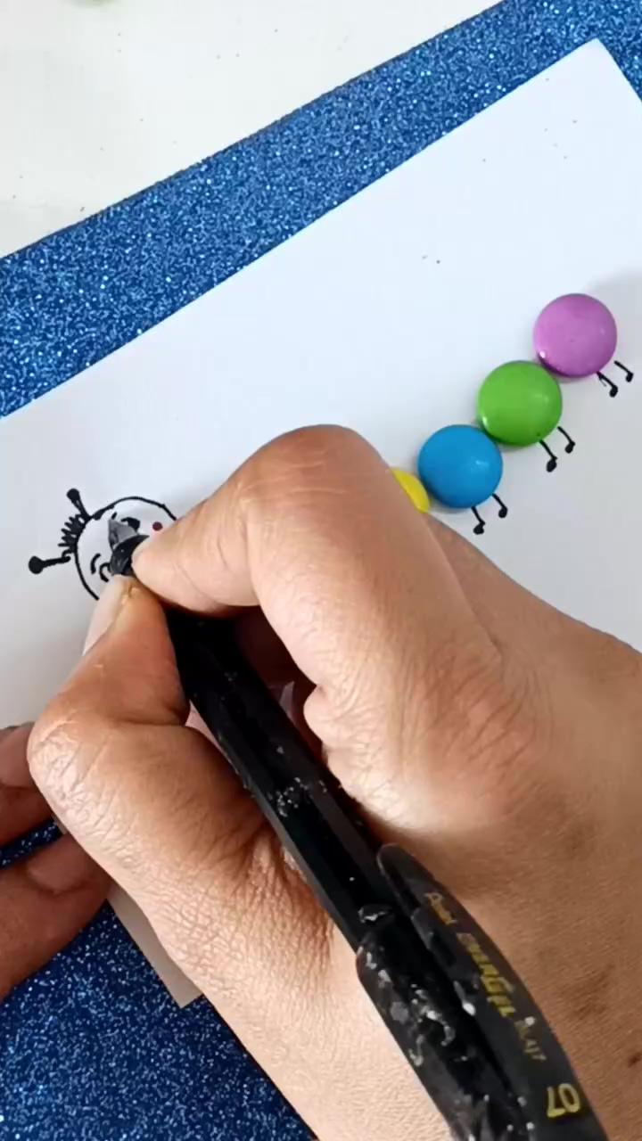 #1drawing/creative drawing of rainbow caterpillar using cadbury gems#shorts#drawing#viral | photography ideas 99