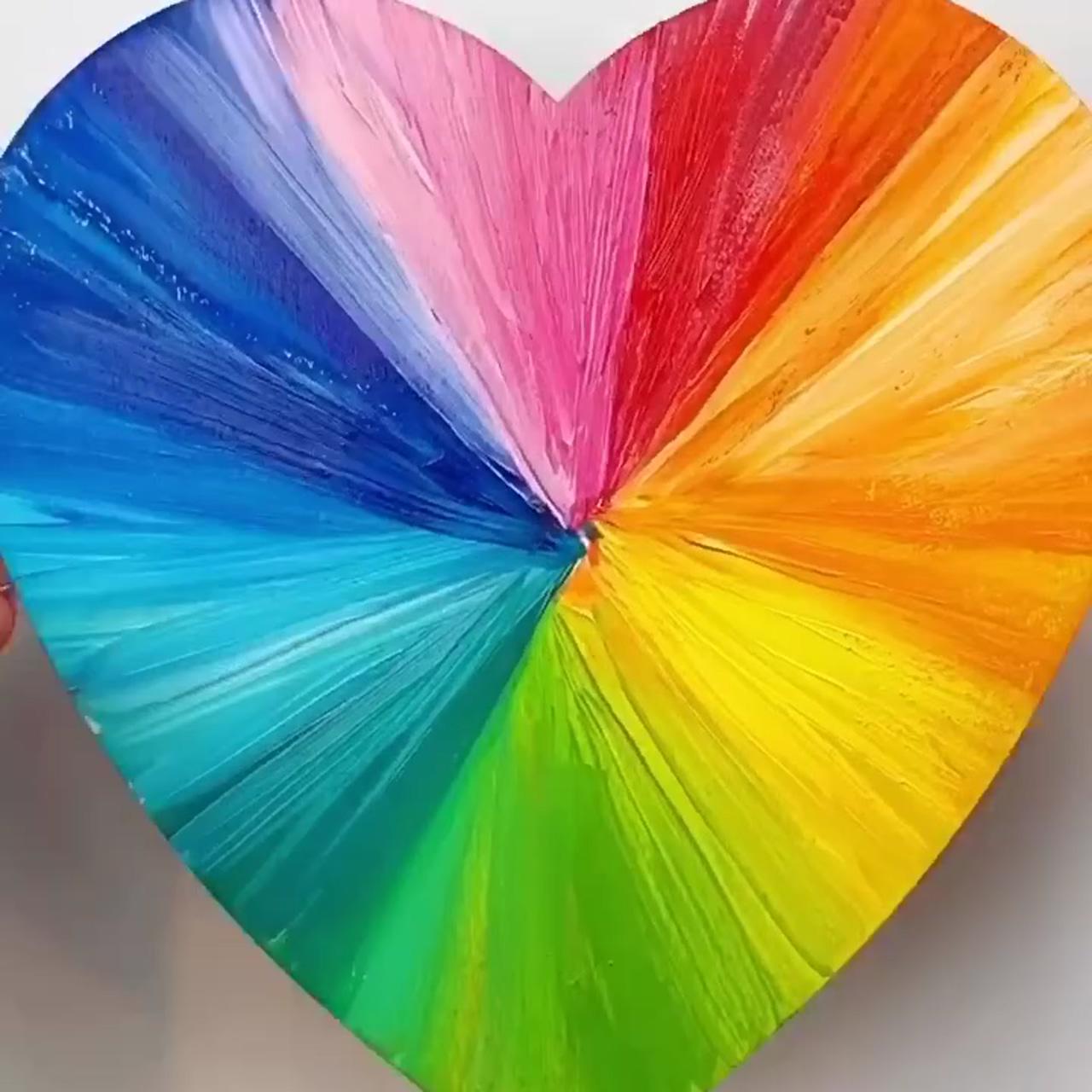 Abstract heart art project; color wheel art projects