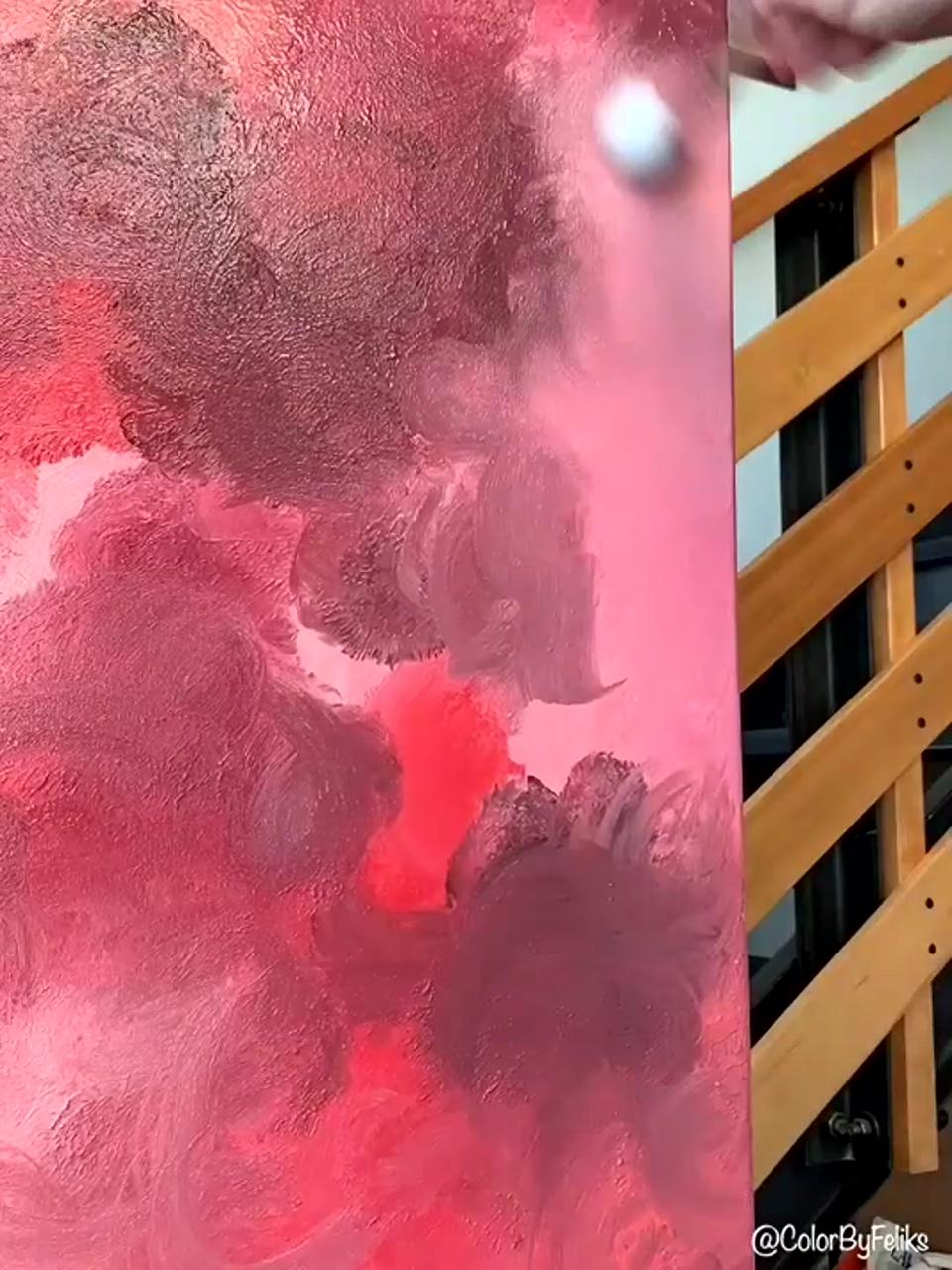 Acrylic paint blending technique; abstract art painting techniques