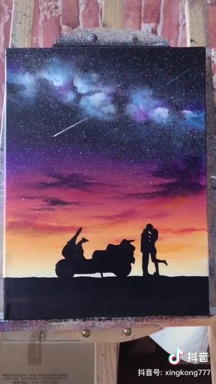 Amazing technique of art; galaxy painting acrylic