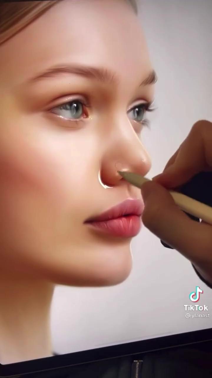Art tutorial: how to draw a nose; digital art drawing in procreate by ylanast, ipad art drawing inspiration