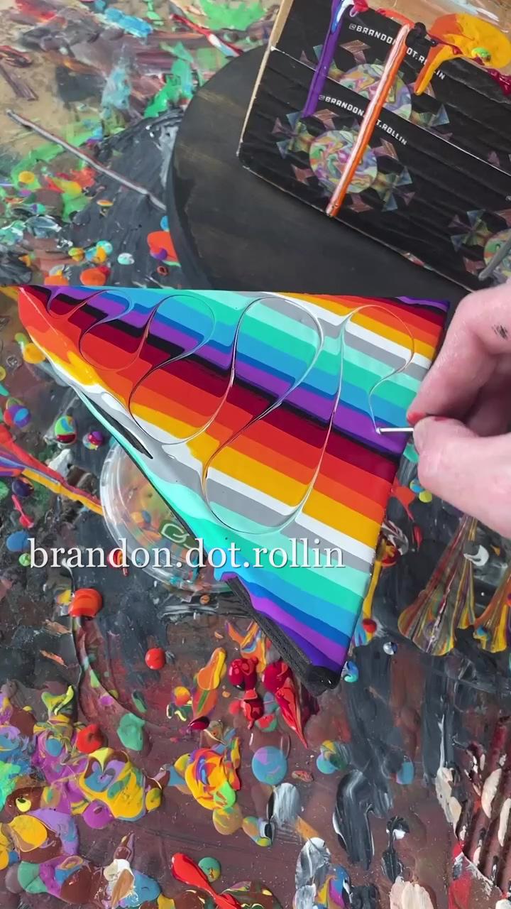 Awesome artist doing satisfying craft, creative ideas that are at another level; colorful hills acrylic painting