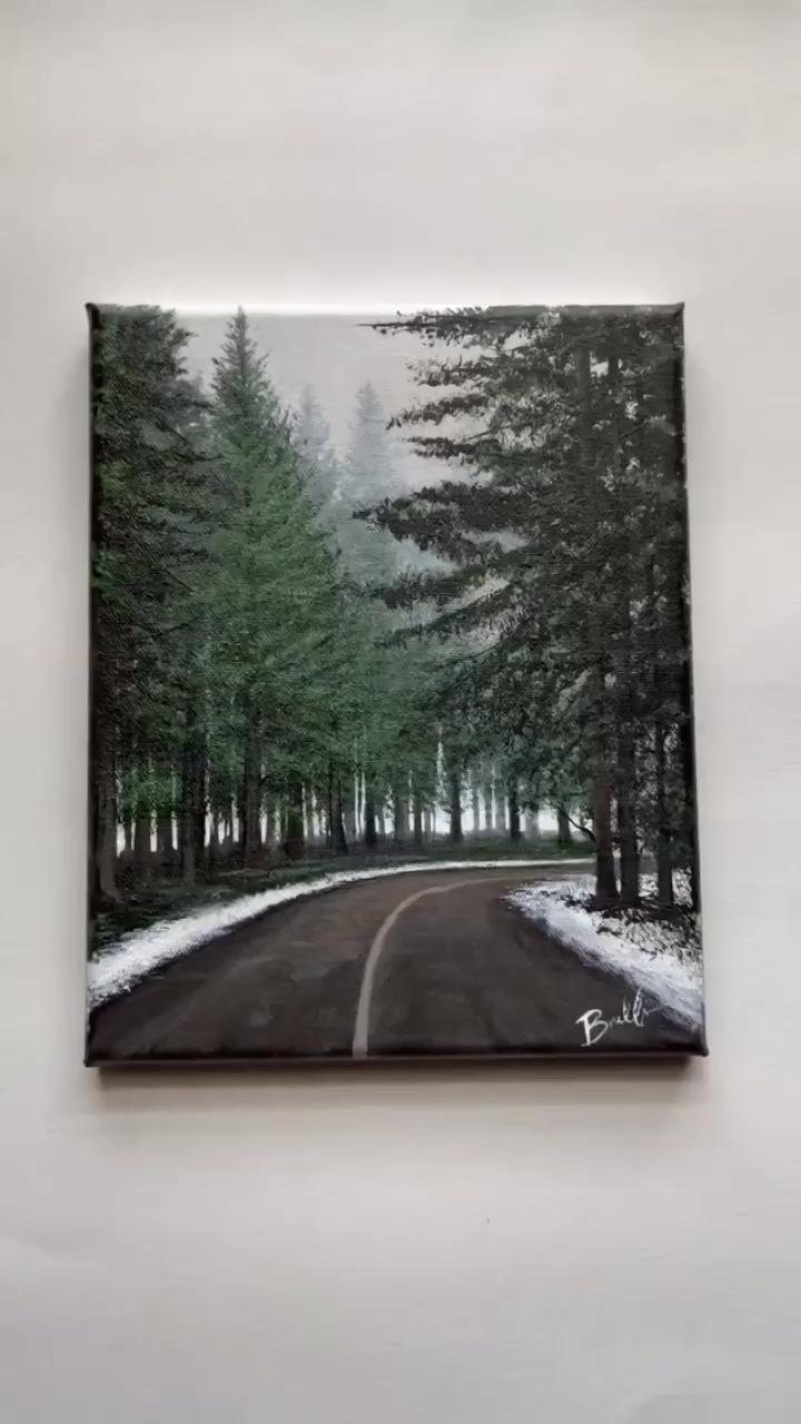 Beautiful winter art; how to draw beautiful forest with artbeek acrylic