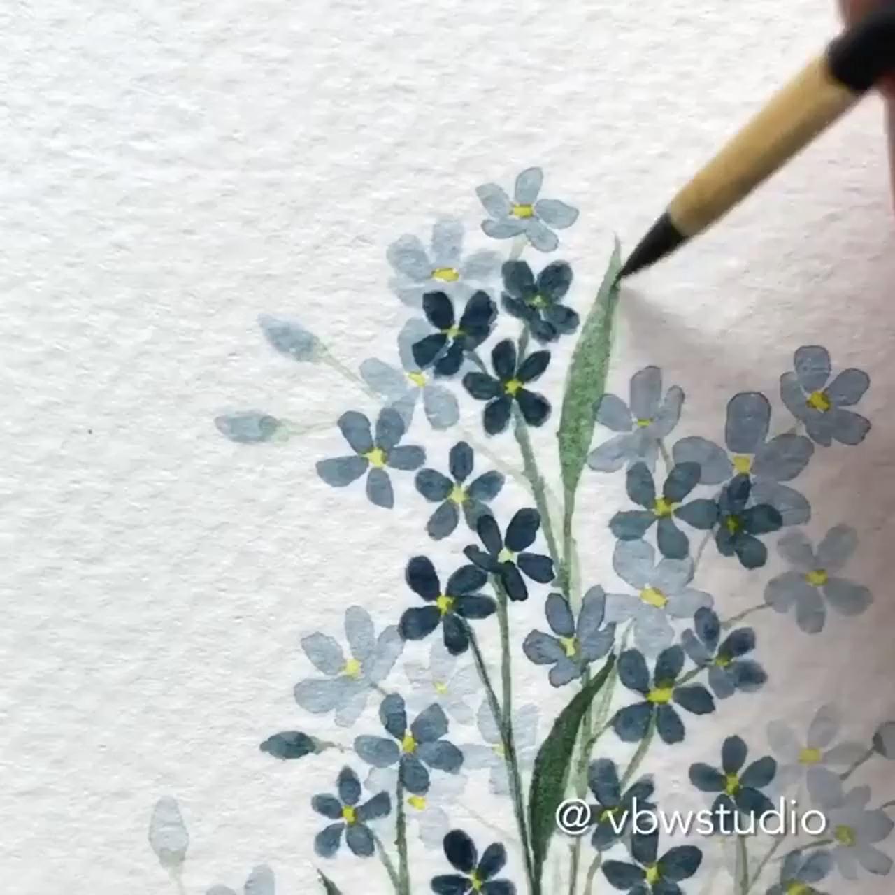 Beginner watercolor tutorial: how to paint a painting with watercolors; watercolor flowers tutorial