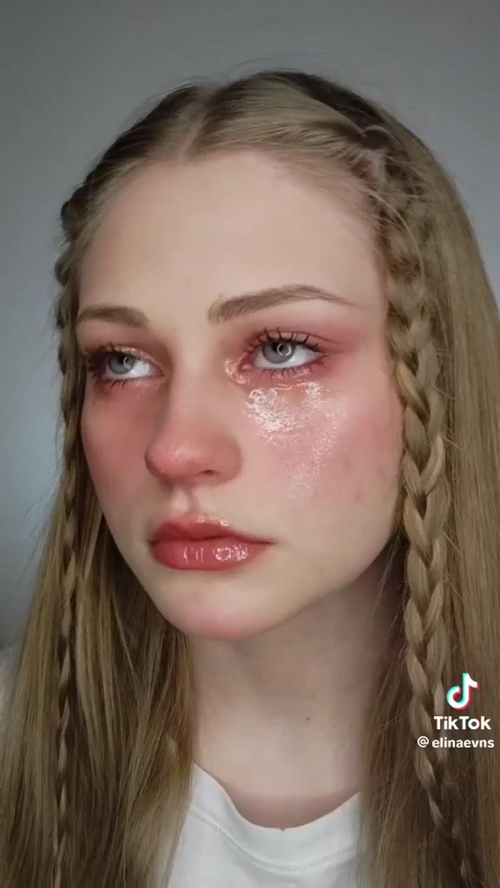 Crying makeup trend | lotusbubble on tiktok