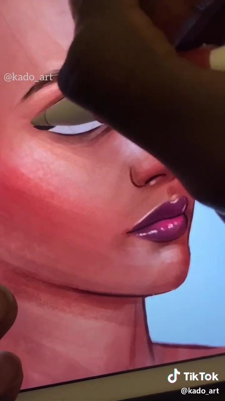 Digital portrait tutorial | drawing fantasy lips with procreate