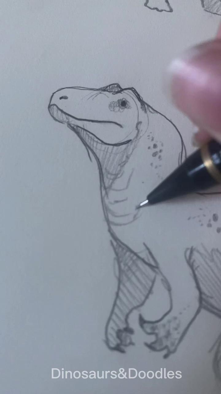 Doodling a simple allosaurus | dinosaur sketch