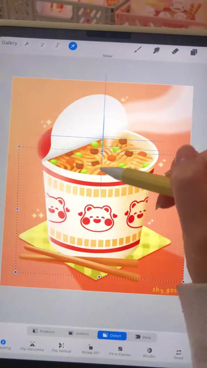 Draw cup noodles; procreate ipad tutorials
