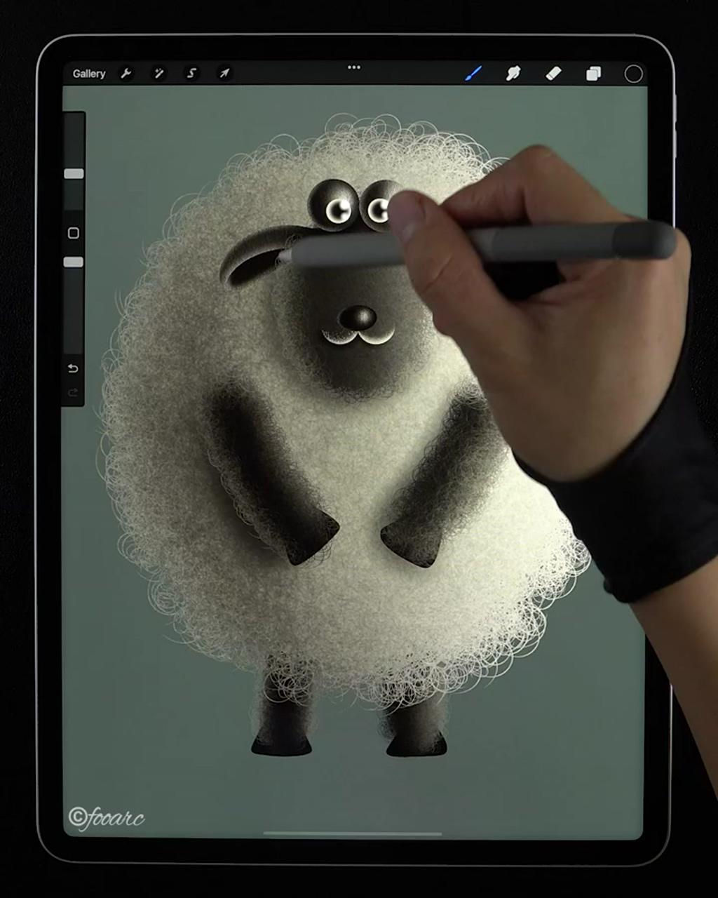Draw shaun the sheep in procreate; procreate: draw a hairy penguin