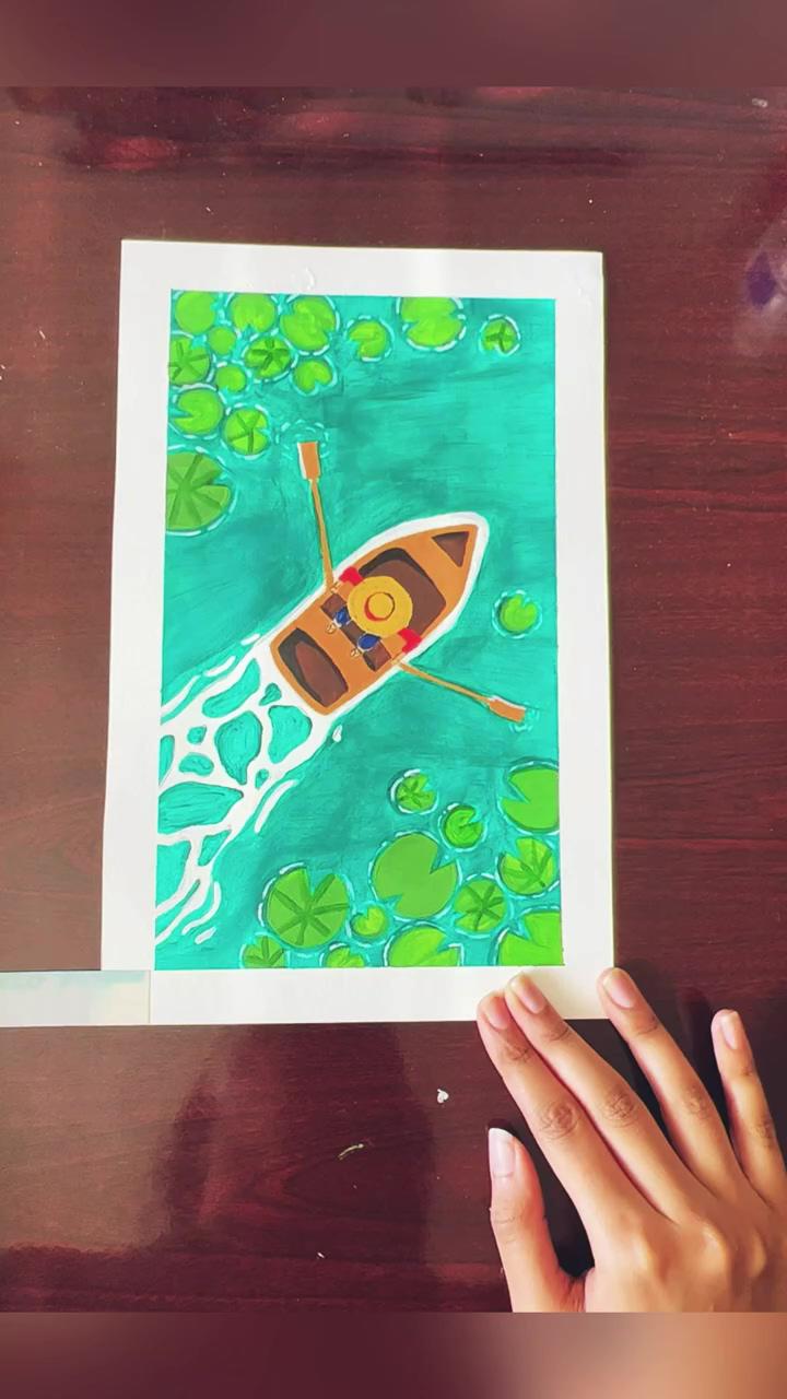 Easy acrylic painting of luffy on boat one piece | easy painting ideas creds: gizembozkurt_art on tiktok x